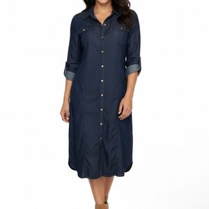 white christmas dresses Light Wash Denim Dress – New York & Company main image 1